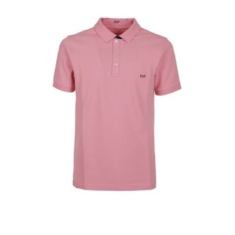 Polo di Fay, da uomo, colore corallo. Modello a maniche corte, realizzato in piquet stretch. Caratterizzato da logo ricamato a contrasto sul petto e colletto double bicolore. Chiusura con tre bottoni. Vestibilità regolare. 