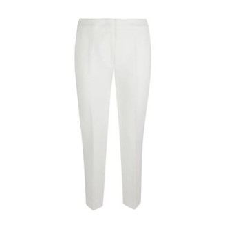 Pantalone PEGNO di Max Mara. Colore bianco. Realizzato in jersey compatto di misto viscosa stretch. Tasche alla francese sui fianchi, fessa maschile davanti, con gancio.Vita regolare e vestibilità slim fit. 