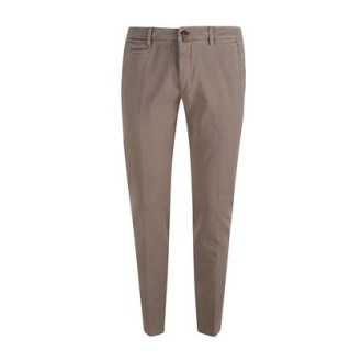 Pantalone Briglia da uomo color biscotto. Chino in bull tinto con finitura old . 