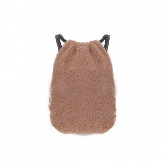 Camel-colored Shearling Backpack